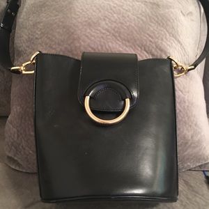 Black bucket handbag